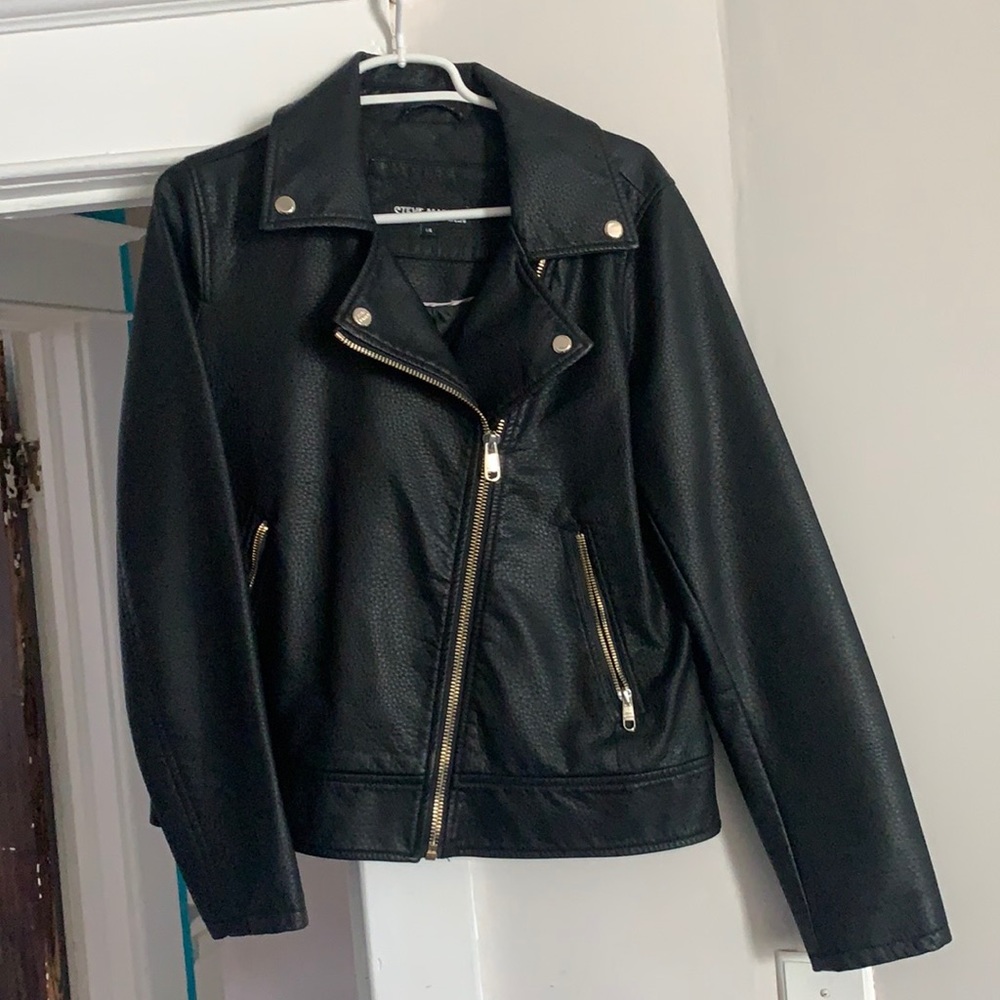 Sz L Moto Steve Madden vegan leather coat. NWOT Bundle on 2 and Save!